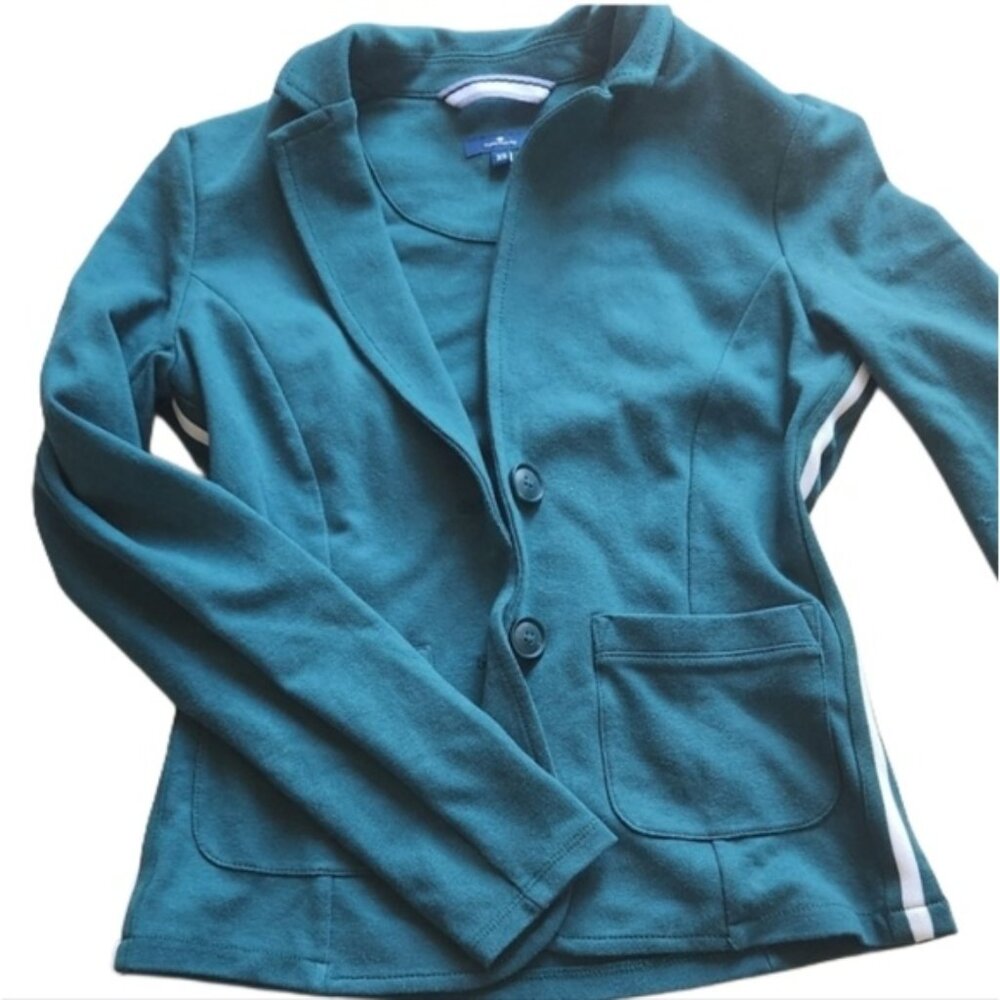 Tom Tailor OS XS Teal Button-Up Blazer With‎ Side Stripes